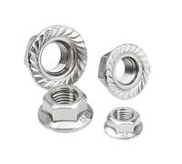 Tuerca con brida hexagonal M2.5-M20 - Tuercas de seguridad hexagonales DIN6923 Brida bloqueo giratorio dentada cabeza acero inoxidable(M4 20Pcs)