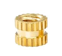 Tuerca con inserto de latón Tuerca de inserción roscada de latón for impresora 3D, M2, M2.5, M3, M4, M5, M6(Vertical knurling,M4x5x6 50pcs)