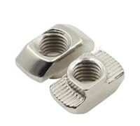Tuerca con ranura en T 10/20/50/100 Uds. M3/M4/M5 * 10 * 6 for ranura de la serie 20, tuerca en T deslizante, martillo, conector de fijación, extrusión de aluminio 2020(10 PCS,M4)