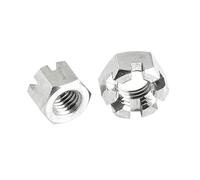 tuerca con ranura hexagonal, 304 Stainless Steel Hexagon Slotted Thin Nuts Silver M8-M20(M16-2pcs)