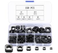 Tuerca Cuadrada, 150 Piezas de Tuerca Cuadrada de acero carbono, Juego de Tuercas de Inserción Cuadradas, Tuercas de Rosca, para Muebles de Madera, Tuercas para Tornillos - M3 M4 M5 M6 M8 M10