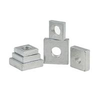 Tuerca cuadrada, 20 unidades. Tuerca cuadrada M3/M4/M5/M6 de acero al carbono galvanizado con recubrimiento de zinc. Bloque cuadrangular delgado compatible con DIN562. Fácil instalación.(M5x9x9x4mm)