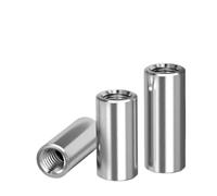 Tuerca de acoplamiento for junta de columna redonda reforzada de acero inoxidable 304 con extensión(M12x20x50mm(1pcs))