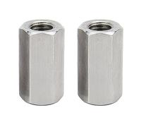 Tuerca de acoplamiento hexagonal de acero inoxidable 304 M12 x 1,75 x 50 mm, tuerca de acoplamiento de varilla de tornillo métrica, paquete de 2