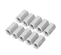 Tuerca de acoplamiento hexagonal M8, extensor roscado de acero cincado, M8x40mm, 10 unidades para construcción industrial