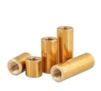 Tuerca de acoplamiento redonda alargada de latón M4 M5 M6(M4x4x6(5pcs))