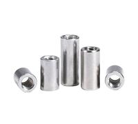 Tuerca de acoplamiento redonda larga, acero inoxidable 304, M3 a M6, plateada, varios tamaños, paquete de 5/10/50 piezas (5 piezas, M3 x 6 x 5)(50pcs,M4x8x8)