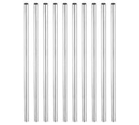 Tuerca de acoplamiento redonda, rosca hembra M4 x 0,7 mm, 130 mm, conector de manguito redondo roscado, barra, espárrago, tubo, tuerca, fijación, color plateado, paquete de 10