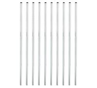Tuerca de acoplamiento redonda, rosca hembra M4 x 0,7 mm, 130 mm, conector de manguito redondo roscado, barra, espárrago, tubo, tuerca, fijación, color plateado, paquete de 10
