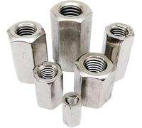 Tuerca de acoplamiento Tuerca de acoplamiento, 10 piezas M3 M4 304 Acero inoxidable Hexágono Apriete Extender varilla larga alargada(10pcs M4,18mm)