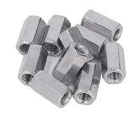 Tuerca de acoplamiento Tuerca de conector hexagonal Sujetador M8 Tuerca de conector de varilla de acero inoxidable 304 para decoración del hogar Mantenimiento mecánico Plata M8 x