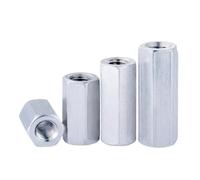 tuerca de acoplamiento, Tuercas de acoplamiento hexagonales largas M3-M10 de acero galvanizado con paquete surtido de longitudes de 6-50 mm(Length 15mm-M10 2pcs)