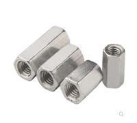 tuerca de acoplamiento, Tuercas de acoplamiento hexagonales M2-M12 de acero inoxidable 304, longitudes, surtido de 4-50 mm(Length 15mm-M6 2PCS)