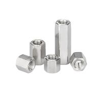 tuerca de acoplamiento, Tuercas de acoplamiento hexagonales M3 M4 M5 M6 M8 M10 M12, acero inoxidable 304, 5mm-50mm, 1 Uds./2 uds.(M8-2Pcs-5mm)