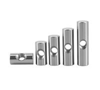 Tuerca de barril de agujero cruzado de acero inoxidable 304, pasador cilíndrico M4 M5 M6, accesorios for muebles de madera, tuercas largas de bloqueo integradas(15Pcs M4x12mm)