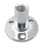 Tuerca de bloqueo con brida con agujero roscado, M6/M8/M10/M12, montaje de tres agujeros, paquete de 10 (M12 parte inferior blanca 39 altura 25Q)