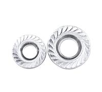 Tuerca de bloqueo de brida hexagonal con diente de flor Tuerca de almohadilla antideslizante M2.5-M20 Tuerca antiaflojamiento integrada de acero inoxidable(3/8-16(10pc))