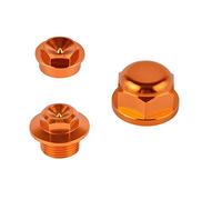 Tuerca de Bloqueo de Eje de Bloqueo de Rueda Delantera y Trasera de Aluminio, for KTM 125, 250, 350, 450, 500, EXC, EXCF, XCW, 2016-2020, Husqvarna TE FE LiMePng(Orange)