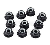 Tuerca de Bloqueo de Nailon, 10 Piezas Anodizado M5 Negro Hexagonal Inserto de Nailon Tuercas de Bloqueo Automático Kit Surtido de Aleación de Aluminio