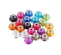 Tuerca de bloqueo de nailon con brida de aluminio, 10 Uds., M2, M2,5, M3, M4, M5, M6, inserto de nailon, tuerca de brida de bloqueo automático, Verde, M6