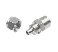 Tuerca de bloqueo de rápido for tubos de 4 mm a 16 mm de diámetro exterior, conector de tubería SS304 for rosca macho BSPT de 1/8, 1/4, 3/8 y 1/2 pulgada, 1 unidad(4mmx2.5mmx1/4inch)