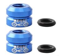 Tuerca de bloqueo de válvula de bicicleta para reemplazo de tubo, diseño de aleación de aluminio para fortalecer la fijación de la válvula en neumáticos de vacío (azul)