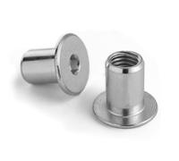 Tuerca de cabeza plana M10 x 18 Acero galvanizado, 50 piezas, Manguito cerrado para muebles con toma hexagonal 6mm