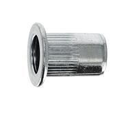Tuerca de crimpado de acero, barril redondo para vehículos, todas las marcas, M8-1.25, 0,5-3 mm, espesor de chapa, lote de 20