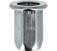 Tuerca de crimpado de acero de barril hexagonal para vehículos Peugeot/PSA/Citroen, Volkswagen/Fiat, M6-1.00, 0,5-3 mm de espesor de chapa, 20 unidades