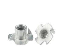 Tuerca de cuatro garras de acero al carbono chapada en Zinc de 5/10/50 Uds.(M5 x 10Pcs)