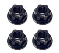 Tuerca de cubo M10x1.0 para eje trasero de bicicleta plegable de montaña de engranaje fijo, ligero 7075 Aleación de aluminio Cierre de bicicleta con ranuras (negro)