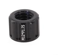 Tuerca de eje pasante de bicicleta M15 con construcción de aluminio y opciones de rosca P1.0 P1.5 P1.75 diseñadas para retención del eje del cubo en múltiples tipos de bicicleta (M12 x 1.75 mm)