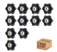 Tuerca de estrella con mango de estrella, 11 unidades, M6 × 32 mm, rosca interior, botón de sujeción, tuercas moleteadas, tuerca de sujeción a través del orificio, cabeza de estrella para máquina