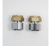 Tuerca de fijación para placa de montaje de ducha, 15 mm x 3/4 pulgadas, cromo maIe, conectores de repuesto para placa de fijación de ducha, paquete de 2