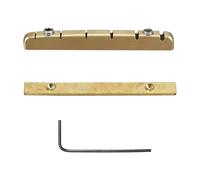 Tuerca de guitarra de latón con altura ajustable con mejor resonancia para guitarra eléctrica, incluye placa base, tuerca de latón para guitarra