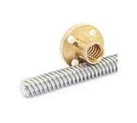 Tuerca de husillo de bolas Piezas de control numérico Rosca de husillo T8 Paso de 8mm Plomo de 2mm Longitud de 2mm 80mm-500mm con varilla trapezoidal de tuerca de latón, 1 pieza(L365mm)