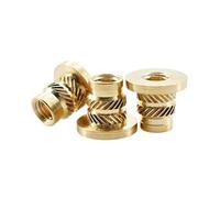 Tuerca de inserción de latón roscada, Inserto termofusible de latón, brida moleteada, tuerca tipo T M2 a M8, paquete 10 o 20 unidades(M4xL5.6xOD6.3,10Pcs)