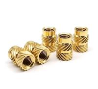 Tuerca de inserción de latón y cobre M2 M2.5 M3 M4 M5 M6 M8 M10 L=6 mm, rosca moleteada, paquete de 10/25/50 unidades(10pcs M6(OD 8mm))