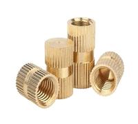 Tuerca de inserción de rosca moleteada de moldeo por inyección de cobre y latón macizo tipo B, 2/50X M2M3M4M5M6M10, con orificio ciego de una sola pasada.(Length 18mm,10pcs M4(OD 6.3mm))
