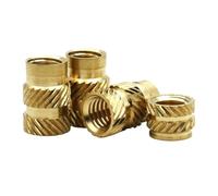 Tuerca De Inserción Latón Moleteada Por Fusión Calor Moldeada Inyección Cobre M3 M4 20/40 Piezas for Instalación Integrada(4mm,M4(od 6mm)-20pcs)