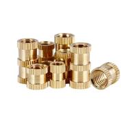 Tuerca de inserción M1.6 M2 .5 M3 M4 M5 M6 M8 M10 Latón macizo Cobre puro Rosca Moldeo por inyección Moleteado incrustada(Length 6mm,50pcs M1.6(OD 2.5mm))