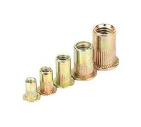 Tuerca de inserción roscada cabeza plana acero galvanizado | M3 M4 M5 M6 M8 M10 M12, 10 a 50 uds: Fijación Metal, Madera, Plástico, Fibra de Vidrio(M4 (50pcs))