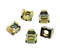 Tuerca de jaula cautiva Nueces cuadradas plateadas con cinc del acero de carbono for la jaula de tarjeta elástico M4-M12 del recinto(M10 5pcs)