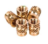 Tuerca de latón fundido en caliente, tuerca de inserción M1/M1.2/M1.4/M2/M2.5/M3/M4/M5/M6/M8, piezas integradas de cobre fundido en caliente, tuercas de inserción para impresora(Length 4mm,M4(OD 6mm)2