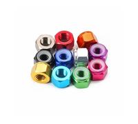 Tuerca de mano 1-5 uds tuercas de seguridad de aluminio M2 -M8 anodizado colorido aluminio hexagonal inserto de nailon tuerca de seguridad autoblocante(Sliver,M5-5pcs)