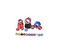 Tuerca de mano 5-10 piezas M2 M3 M4 M5 Tuercas hexagonales de bloqueo de inserción de nailon de aleación de aluminio anodizado de colores para accesorios de coche RC, tapa de tornillo autoblocante par