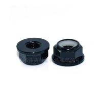Tuerca de mano Tuercas de seguridad de nailon con brida de aluminio anodizado de colores, M2, M2.5, M3, M4, M5, M6 y M8, 2-10 unidades(Black,M8 2PCS)