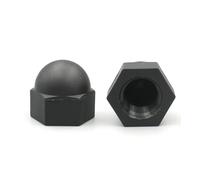 Tuerca de mano Tuercas hexagonales de nailon con forma de bellota, para aislamiento, color blanco y negro, M3, M4, M5, M6, M8, M10, M12, M14, M16, M18 y M20, 2-50 unidades(Black,M6(30pcs))