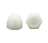 Tuerca de mano Tuercas hexagonales de nailon con forma de bellota, para aislamiento, color blanco y negro, M3, M4, M5, M6, M8, M10, M12, M14, M16, M18 y M20, 2-50 unidades(White,M16(2pcs))