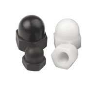 Tuerca de mano Tuercas hexagonales de plástico M3 - M20, tuercas ciegas de nailon blanco o negro, cubierta decorativa, tuerca de bellota semicircular, 2-50 Uds.(White,M8-20pcs)